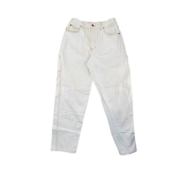 Vintage Eddie Bauer Ivory Denim Carpenter Painter Jeans - Picture 1 of 8